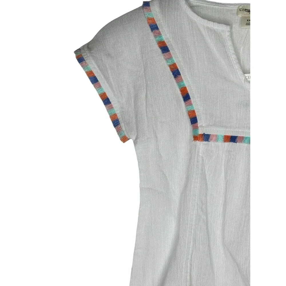 NWT J Crew Crewcuts Factory Girls Beach Dress XXS Cover Up Gauze Cotton White‎